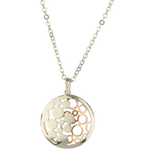 SS ROSE GOLD PLATED TINY BUBBLES NECKLACE Image 2 James Wolf Jewelers Mason, OH