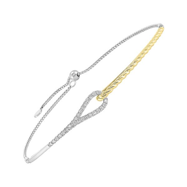 14KT White & Yellow Gold & Diamonds Love Crossing Bracelet  - 1/4 cts Molinelli's Jewelers Pocatello, ID