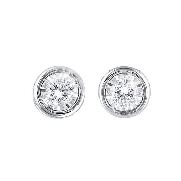 14KT White Gold & Diamonds Tru Reflection Fashion Earrings  - 1/10 cts Windham Jewelers Windham, ME
