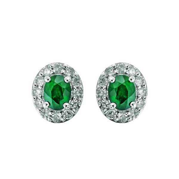 10KT White Gold & Diamonds Color Ensembles Gemstone Earring - 1/6 cts Moseley Diamond Showcase Inc Columbia, SC