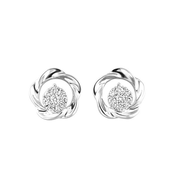 Silver Diamond (1/8Ctw) Earring JMR Jewelers Cooper City, FL