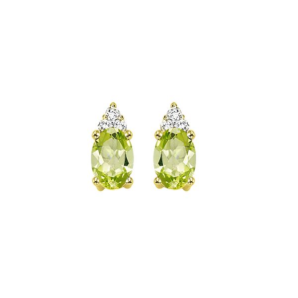 10Kt Yellow Gold Diamond 1/20Ctw & Peridot 5/8Ctw Earring S.E. Needham Jewelers Logan, UT