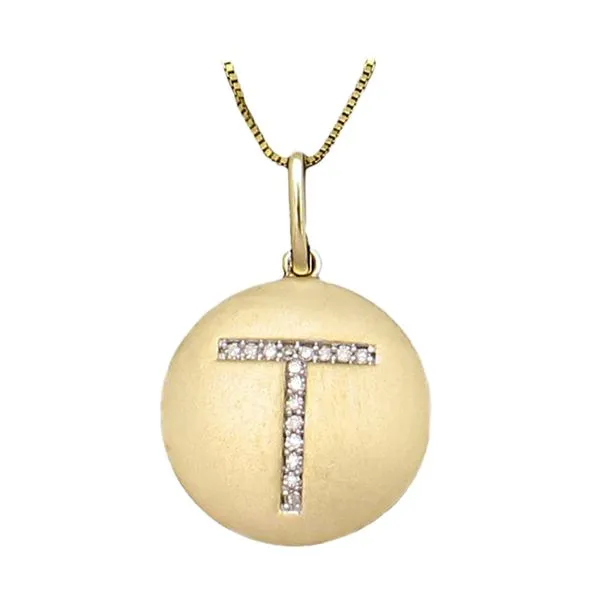 V Initial Necklace with 0.10 Carat TW of Diamonds in 10kt Yellow Gold