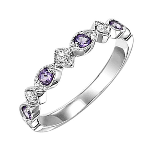 14Kt White Gold & Amethyst 1/5Ctw Ring Harris Jeweler Troy, OH