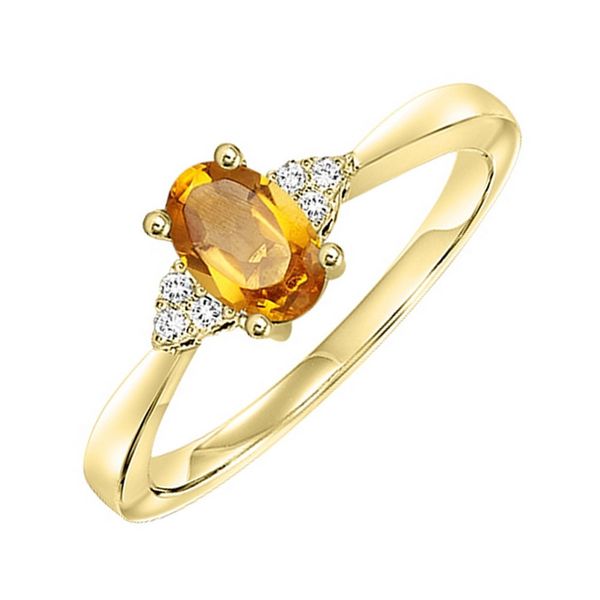 10Kt Yellow Gold Diamond 1/20Ctw & Citrine 1/2Ctw Ring Maharaja's Fine Jewelry & Gift Panama City, FL