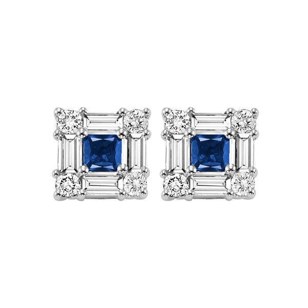 14Kt White Gold Diamond (7/8Ctw) & Sapphire (20 Ctw) Earring Layne's Jewelry Gonzales, LA