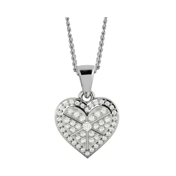 Louis Vuitton Diamond Heart Locket White Gold Pendant Necklace at