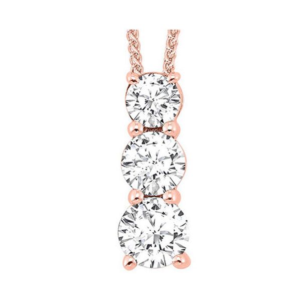 14KT Pink Gold & Diamond Classic Book 3 Stone Neckwear Pendant  - 1/2 ctw Grayson & Co. Jewelers Iron Mountain, MI