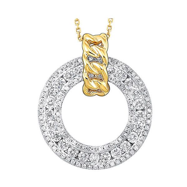 14Kt White Yellow Gold Diamond (3/4Ctw) Pendant Harris Jeweler Troy, OH