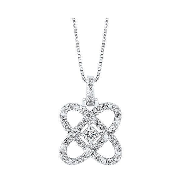 Silver (SLV 995) Diamonds Love Crossing Neckwear Pendant   - 1/4 cts K. Martin Jeweler Dodge City, KS