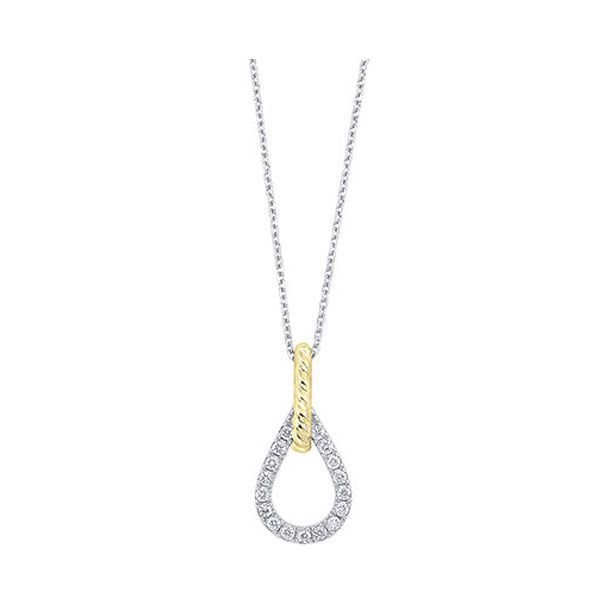 14KT White & Yellow Gold & Diamonds Love Crossing Neckwear Pendant  - 1/6 cts Gala Jewelers Inc. White Oak, PA