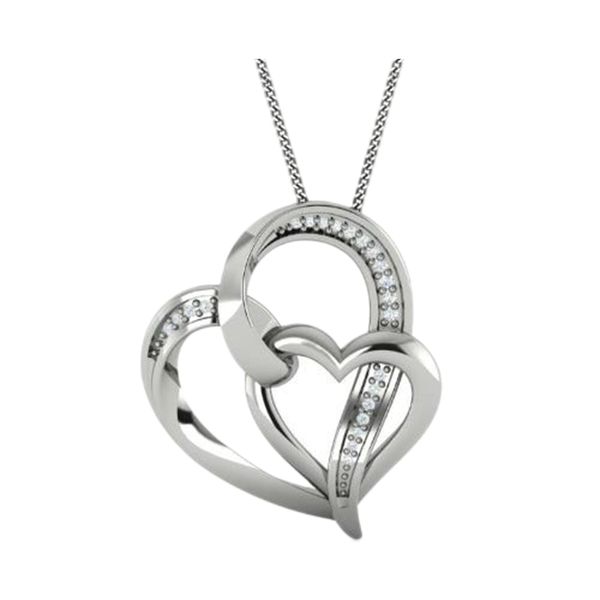Silver Diamond (1/20 Ctw) Pendant Harris Jeweler Troy, OH