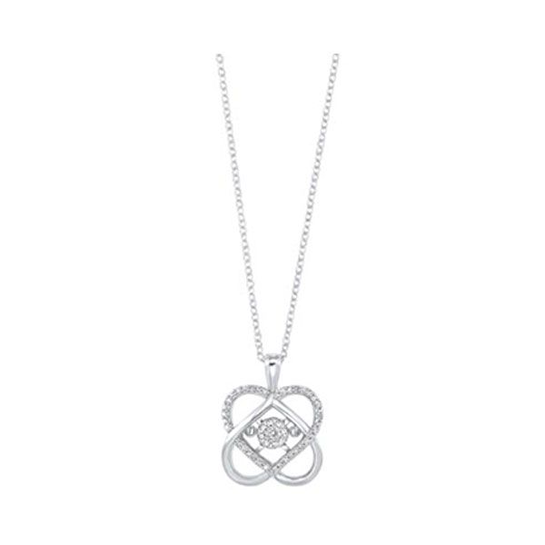 Silver (SLV 995) Diamonds Stunning Love Crossing Neckwear Pendant  - 1/10 cts Gala Jewelers Inc. White Oak, PA