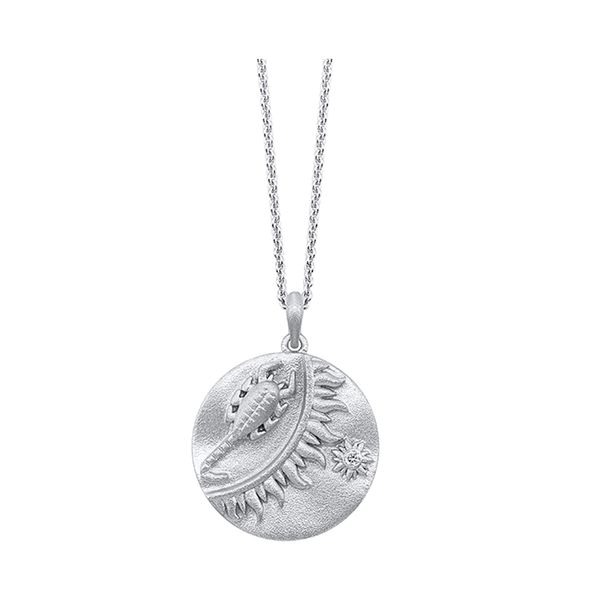 Silver (SLV 995) White Silver & Diamonds Scorpio Sign Zodiac Pendant  - 1/10 cts Armentor Jewelers New Iberia, LA