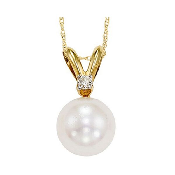 Gems One 14Kt Yellow Gold Diamond 1/20Ctw Pearl Pendant JMR