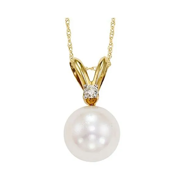 14kt diamond pearl newest pendant