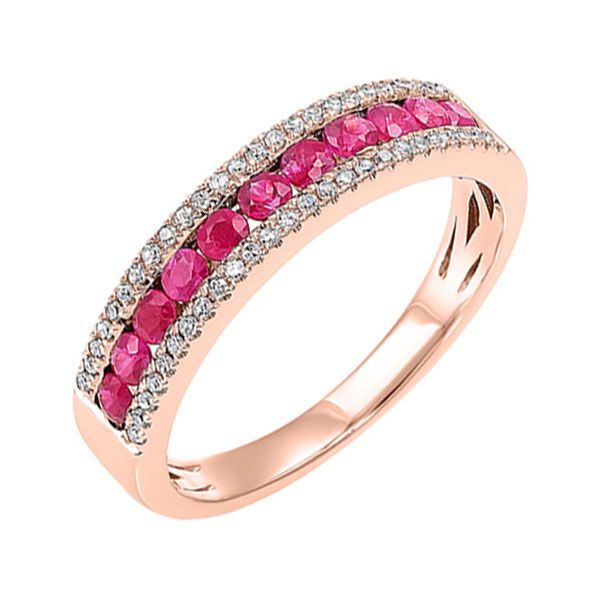 14Kt Rose Gold Diamond 1/8Ctw & Ruby 1/2Ctw Ring Grayson & Co. Jewelers Iron Mountain, MI