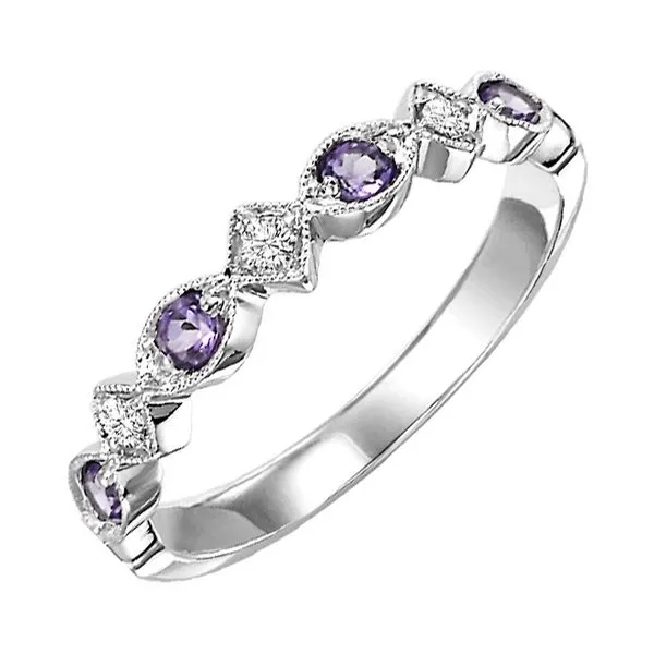 10Kt White Gold Syn Alexandrite 1/4Ctw Ring
