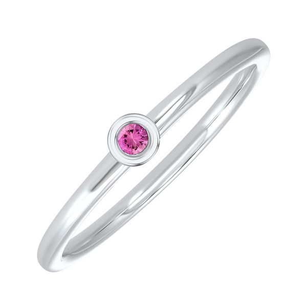 14Kt White Gold Pink Tourmaline (1/20 Ctw) Ring Harris Jeweler Troy, OH