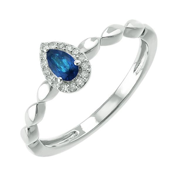 10Kt White Gold Diamond (1/20Ctw) & Sapphire (1/4Ctw) Ring K. Martin Jeweler Dodge City, KS
