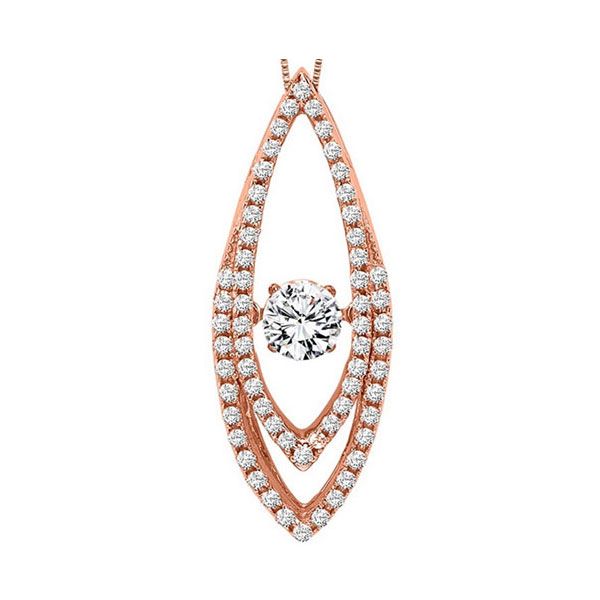 14KT Pink Gold & Diamonds Rhythm Of Love Neckwear Pendant  - 5/8 cts Gala Jewelers Inc. White Oak, PA