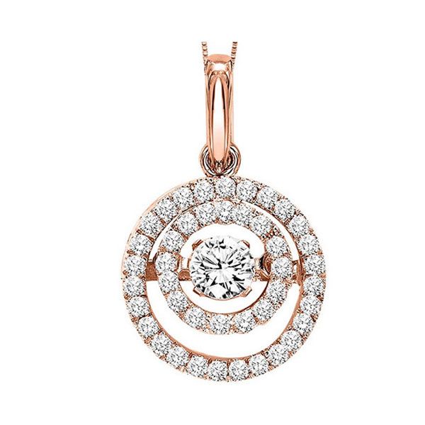 14KT Pink Gold & Diamonds Rhythm Of Love Neckwear Pendant  - 3/8 cts Windham Jewelers Windham, ME
