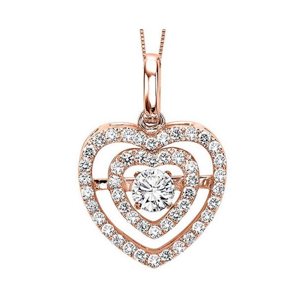 14KT Pink Gold & Diamonds Rhythm Of Love Neckwear Pendant  - 3/8 cts Don's Jewelry & Design Washington, IA