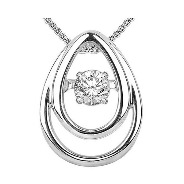 14KT White Gold & Diamonds Rhythm Of Love Neckwear Pendant  - 1/8 cts Gala Jewelers Inc. White Oak, PA