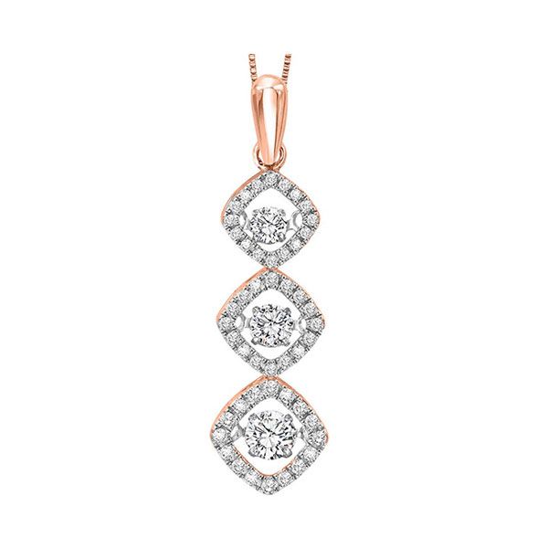 14KT Pink Gold & Diamonds Rhythm Of Love Neckwear Pendant  - 1/2 cts Gaines Jewelry Flint, MI