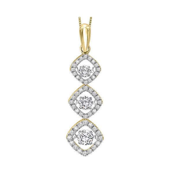 14KT Yellow Gold & Diamonds Rhythm Of Love Neckwear Pendant  - 1 cts Harris Jeweler Troy, OH