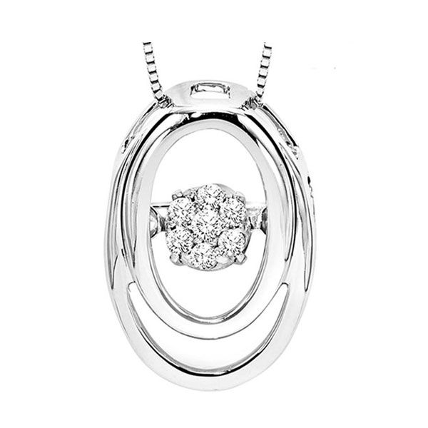 Silver (SLV 995) Diamonds Rhythm Of Love Neckwear Pendant  - 1/10 cts Gala Jewelers Inc. White Oak, PA