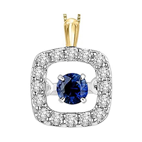 14Kt Yellow Gold Diamond (1/8Ctw) & Sapphire (1/8 Ctw) Pendant Don's Jewelry & Design Washington, IA