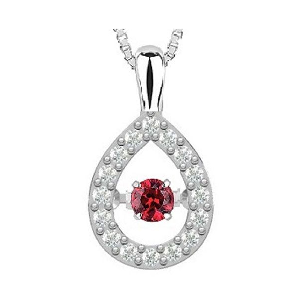 14Kt White Gold Diamond (1/10Ctw) & Ruby (1/10 Ctw) Pendant Grayson & Co. Jewelers Iron Mountain, MI