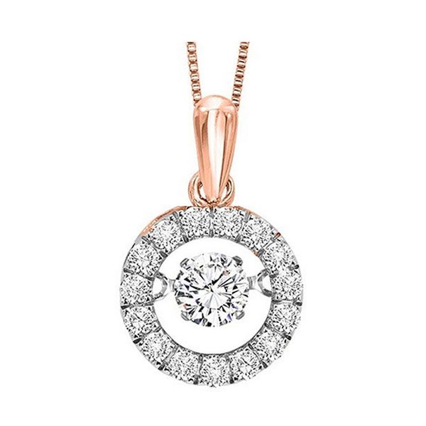 14KT Pink Gold & Diamonds Rhythm Of Love Neckwear Pendant   - 1/8 cts Milano Jewelers Pembroke Pines, FL