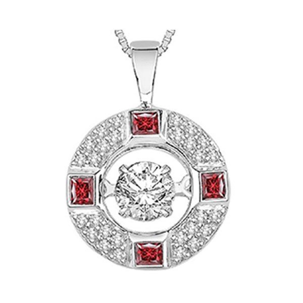 14Kt White Gold Diamond (3/8Ctw) & Ruby (1/5 Ctw) Pendant Grayson & Co. Jewelers Iron Mountain, MI