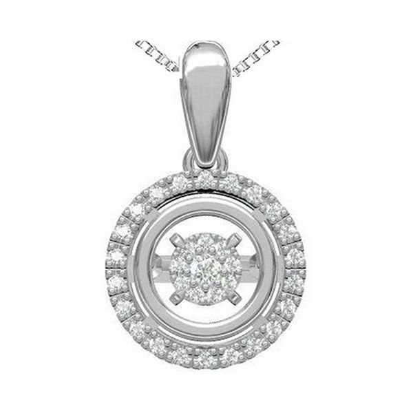 Silver (SLV 995) Diamonds Rhythm Of Love Neckwear Pendant   - 1/10 cts Gaines Jewelry Flint, MI
