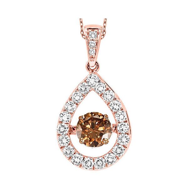 14KT Pink Gold & Diamonds Rhythm Of Love Neckwear Pendant   - 1 1/3 cts Gala Jewelers Inc. White Oak, PA