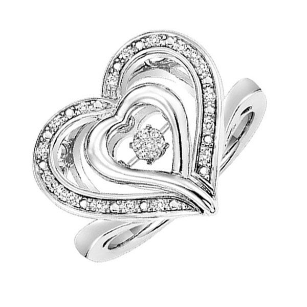 Silver (SLV 995) Diamonds Rhythm Of Love Fashion Ring  - 1/10 cts K. Martin Jeweler Dodge City, KS