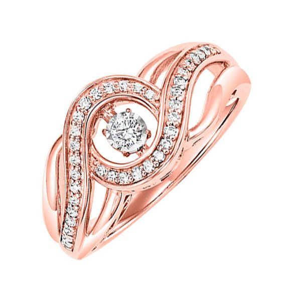 10KT Pink Gold & Diamonds Rhythm Of Love Fashion Ring  - 1/4 cts Gala Jewelers Inc. White Oak, PA