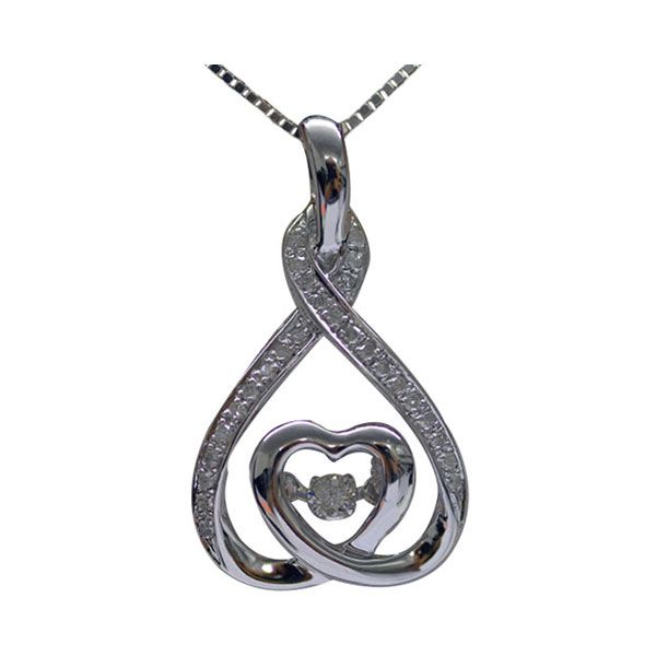 Silver (SLV 995) Diamonds Rhythm Of Love Neckwear Pendant  - 1/6 cts Grayson & Co. Jewelers Iron Mountain, MI