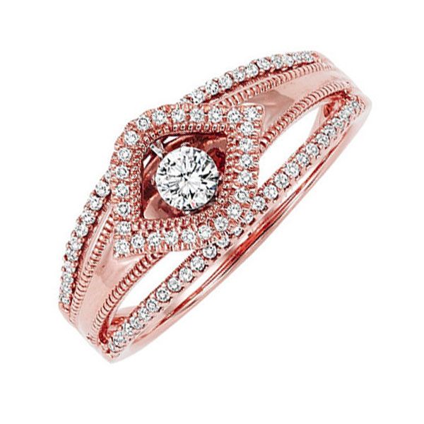 14KT Pink Gold & Diamonds Rhythm Of Love Fashion Ring  - 1/4 cts K. Martin Jeweler Dodge City, KS