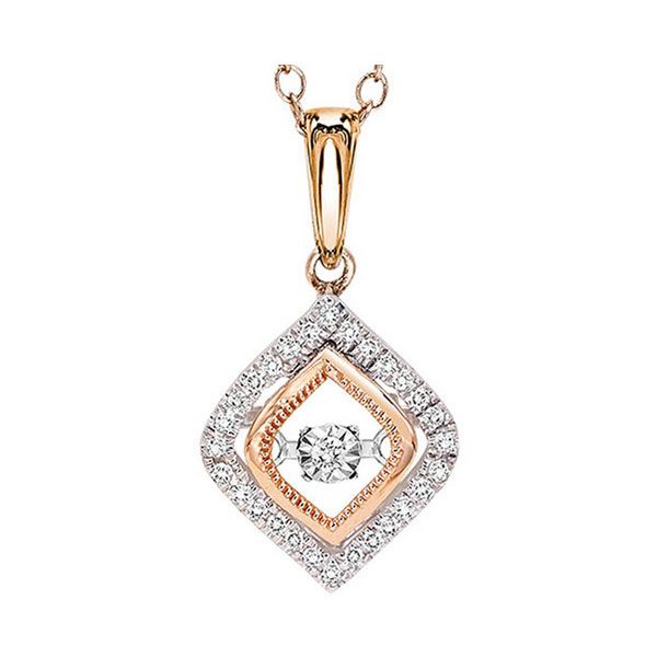 14KT Pink Gold & Diamonds Rhythm Of Love Neckwear Pendant  - 1/6 cts Gala Jewelers Inc. White Oak, PA