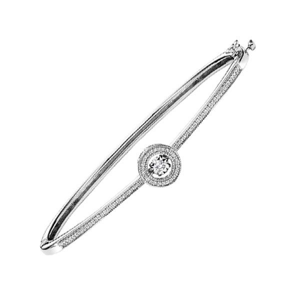 Silver (SLV 995) Diamonds Rhythm Of Love Bangle   - 1/4 cts Thurber's Fine Jewelry Wadsworth, OH
