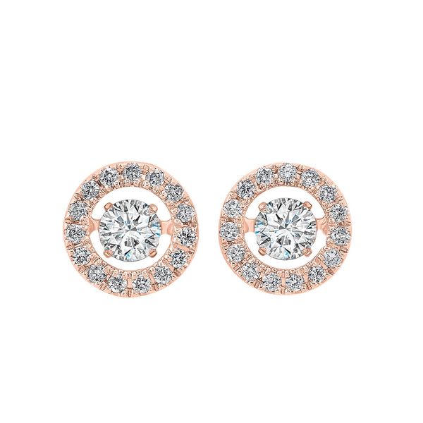 14KT Pink Gold & Diamonds Rhythm Of Love Fashion Earrings   - 1/5 cts Valentine's Fine Jewelry Dallas, PA