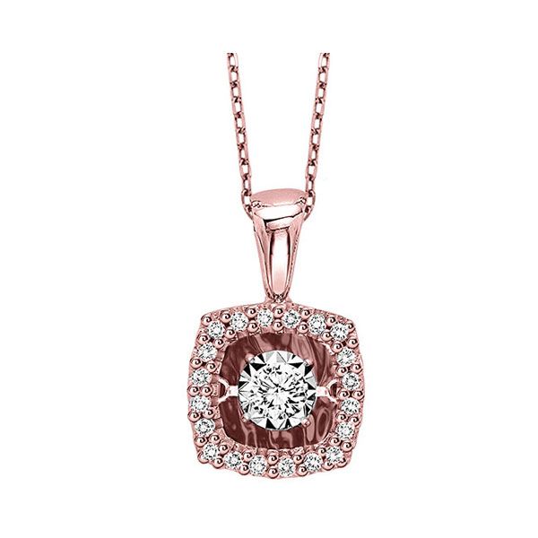 14KT Pink Gold & Diamonds Rhythm Of Love Neckwear Pendant  - 1/6 cts Gala Jewelers Inc. White Oak, PA
