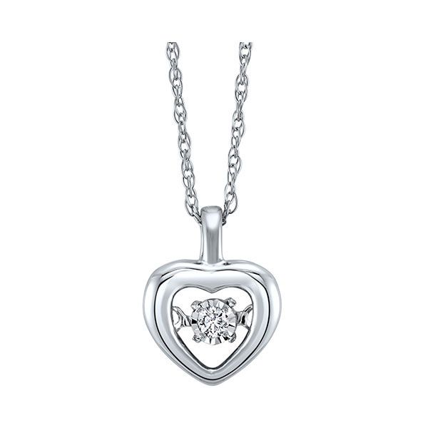 10KT White Gold & Diamonds Rhythm Of Love Neckwear Pendant  - 1/10 cts Gala Jewelers Inc. White Oak, PA