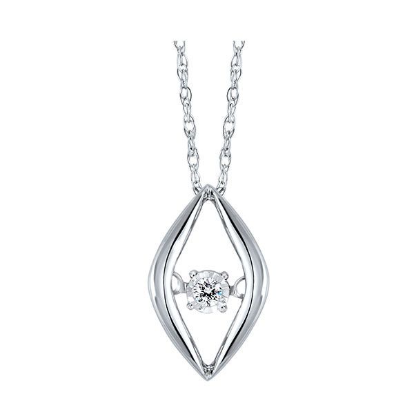 10Kt White Gold Diamond 1/50Ctw Pendant Gala Jewelers Inc. White Oak, PA