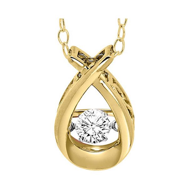 14KT Yellow Gold & Diamonds Rhythm Of Love Neckwear Pendant  - 1/4 cts Windham Jewelers Windham, ME