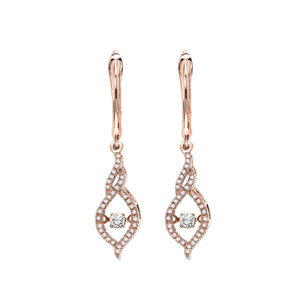 14KT Pink Gold & Diamonds Rhythm Of Love Fashion Earrings  - 3/8 cts Thurber's Fine Jewelry Wadsworth, OH