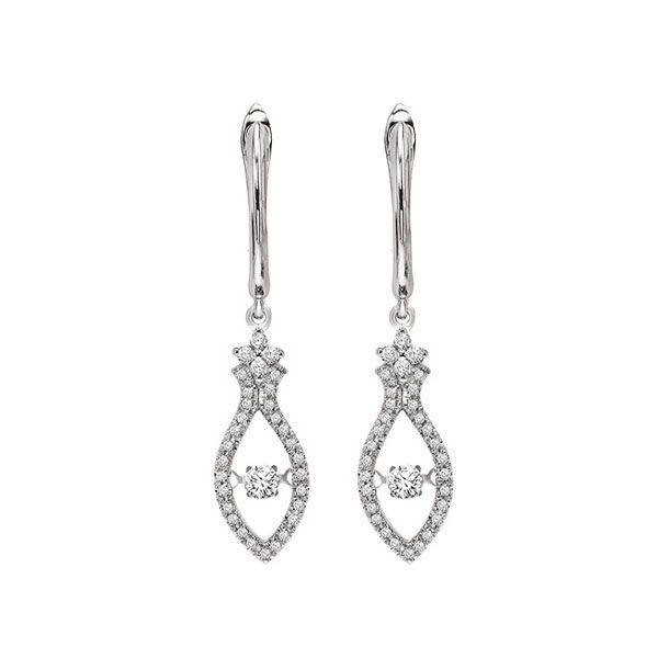 14KT White Gold & Diamonds Rhythm Of Love Fashion Earrings  - 3/8 cts Branham's Jewelry East Tawas, MI